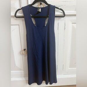 California Stitch, New Navy Ribbed Racerback Tank, Size Large